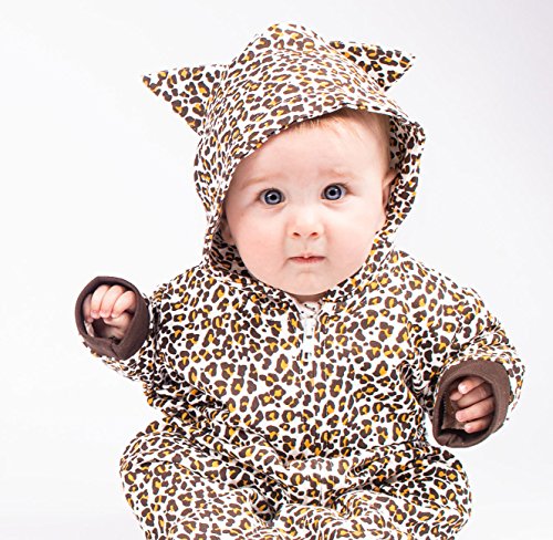 Cute bebé leopardo pijama disfraz de leopardo bebé Romer/leopardo ropa de bebé Gift- niños o niñas por bebé Moo marrón Biege, Brown Talla:3-6 meses