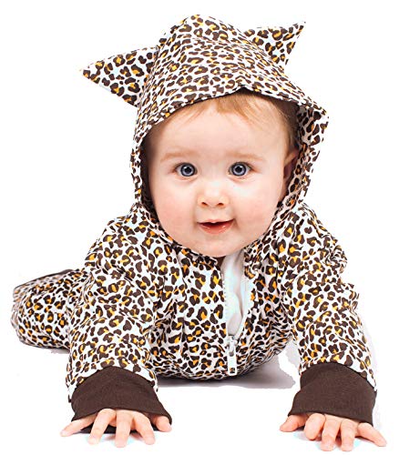 Cute bebé leopardo pijama disfraz de leopardo bebé Romer/leopardo ropa de bebé Gift- niños o niñas por bebé Moo marrón Biege, Brown Talla:3-6 meses