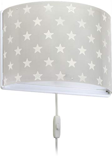 Dalber Lámpara Infantil Aplique Pared Estrellas Stars Gris, 60 W