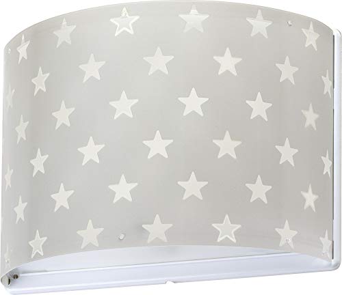 Dalber Lámpara Infantil Aplique Pared Estrellas Stars Gris, 60 W