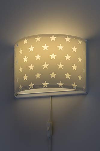 Dalber Lámpara Infantil Aplique Pared Estrellas Stars Gris, 60 W