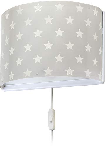 Dalber Lámpara Infantil Aplique Pared Estrellas Stars Gris, 60 W