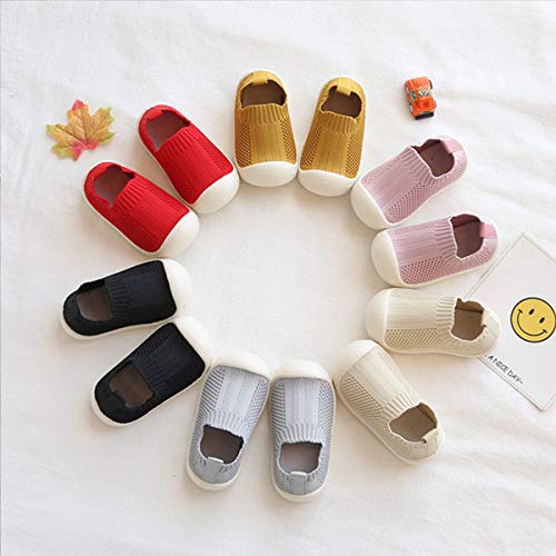 DEBAIJIA Zapatos para Niños 1-5T Bebés Caminata Zapatillas Suela Suave Transpirable Antideslizante Ligero TPR Material Cómodo Encantador(Amarillo-22)