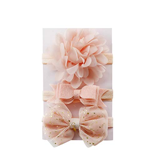 Diademas Bebe Niña,SHOBDW Elásticas 3Pcs Arcos Florales Banda De Pelo Para Bebé Bebé Turbante Envolturas De Cabeza De Nudo Sombrero Lindo Cintas para el pelo Bebe Niña Recien Nacida,O