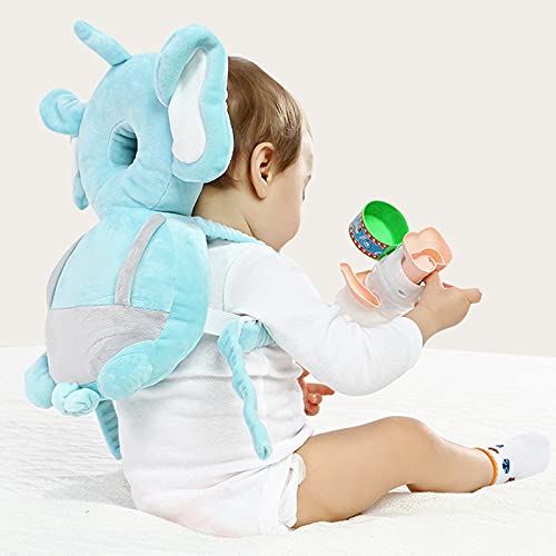 Dibiao La Cabeza del Bebé Cojín Ajustable Mochila Desgaste Niño Elefante Forma Seguridad Protección de La Cabeza Almohada para Bebé Caminantes de Cabeza 7 9* 11. 8In