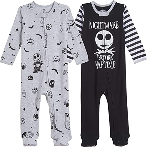 Disney Pesadilla antes de Navidad Jack Skellington paquete de 2 monos con patas, Blanco/negro, 6-9 meses