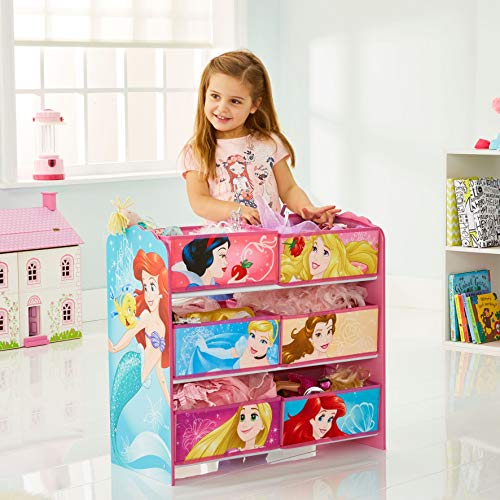 Disney Princeses - Mueble de almacenamiento para habitación infantil con 6 bandejas