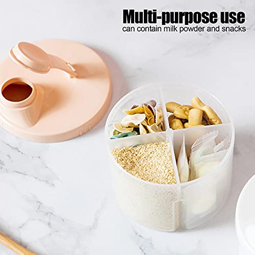 Dispensador de fórmula para bebés, contenedores de fórmula de viaje de olor no toxic, caja de polvo de leche limpiador para bebés, taza de bocadillo portátil rotativo, caja de almacenamiento de alimen