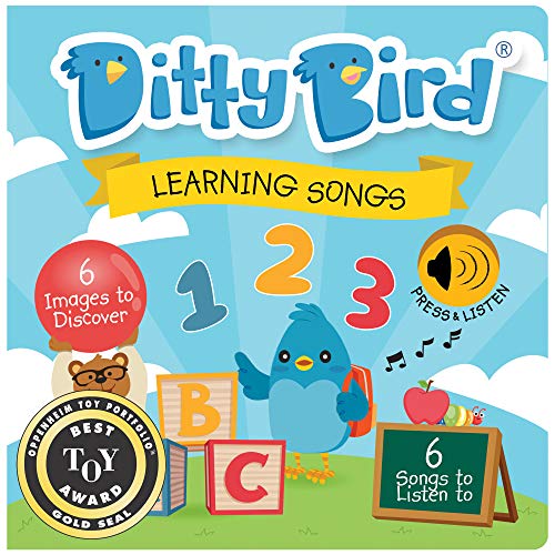 DITTY BIRD Learning Songs: Mi Primer Libro de Sonido Interactivo con 6 Canciones para Aprender inglés de Manera diviertida. Juguete Educativo para bebés y niños a Partir de 1 año.