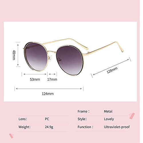 DLSM Redondo Niños Gafas de Sol Chica Moda Metal Metal Eyewshaw Eyewear Accesorios para bebés Gafas al Aire Libre UV400 Adecuado para Senderismo al Aire Libre-Rosa