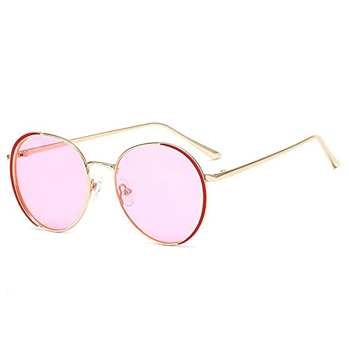 DLSM Redondo Niños Gafas de Sol Chica Moda Metal Metal Eyewshaw Eyewear Accesorios para bebés Gafas al Aire Libre UV400 Adecuado para Senderismo al Aire Libre-Rosa