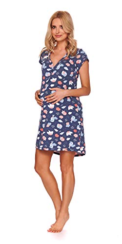 Doctor Nap - Camisón de maternidad para mujer, para hospital, para embarazo y maternidad, azul, S