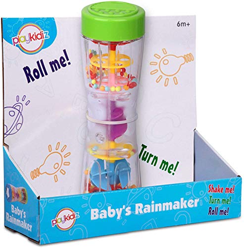 Dress Up America- Playkidz-Juguete Rainmaker de 8.5"para bebés pequeños, Tubo sonajero de Lluvia para niños agitador de Palo sensorial Musical. (Baby Toys)