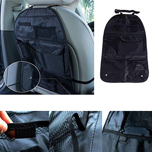 Ducomi Organizador para asiento de coche – Protege asientos de coche para niños, funda impermeable con bolsillos multiusos, fácil de montar con hebillas ajustables portaobjetos (modelo 3)