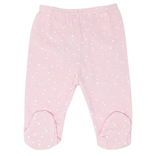 Duffi Baby Conjunto Primera Puesta Bebe Chaquetita Polaina Gorro Babero Manoplas. Set Primera Puesta Bebe Recien Nacido 5 Piezas. Set Regalo Bebe. 100% Algodon Modelo Estrella Plata Color Rosa 0983-06