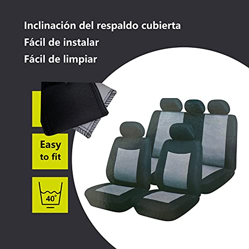 Enerfero ,Funda Asiento del Coche,Juegos Completo Funda Coche.Funda Universal Coche Tela Transpirable (024805Gris)