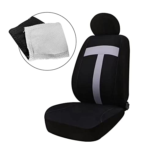 Enerfero Funda para Asiento de Coche,Juego Completo Universal,Poliéster 100%, Transpirable y Comodo con Color Azul,Rojo,Gris y Negro (Letra T)