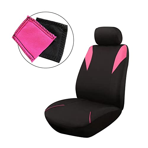 Enerfero Funda para Asiento de Coche,Juego Completo Universal,Poliéster 100%, Transpirable y Comodo con Color Azul,Rojo,Gris y Negro (Rosa)