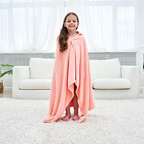 EOZY Bebé Toallas de Baño con Capucha 88x150cm Niños Animal Albornoz Bebe Capa de Baño Vellón de Coral Suaves Absorbentes Toalla Baño Manta Niñas,Size L