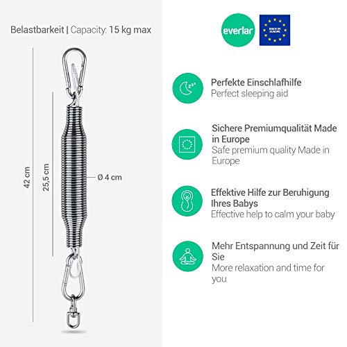 everlar® Hamaca Suspension para el Bebe I Ayuda para Dormir I Seguridad Made in EU I para un sueño rápido y Relajado y más Tranquilidad para Usted I hasta 15kg