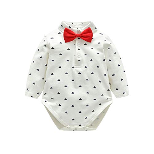 Fairy Baby Baby Boys 3pcs Traje Formal para niños pequeños Caballero Body + Chaleco + Pantalones Size 85(18-24 Meses) (Azul)