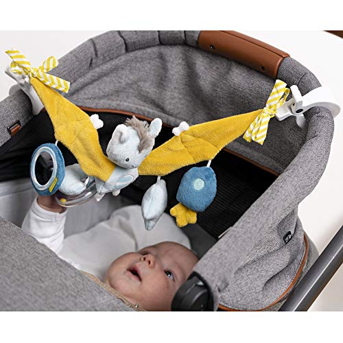 Fehn 065114 - Cadena de murciélago para cochecito de bebé, cadena móvil con simpáticas figuras para bebés y niños pequeños a partir de 0 meses, longitud: 48 cm