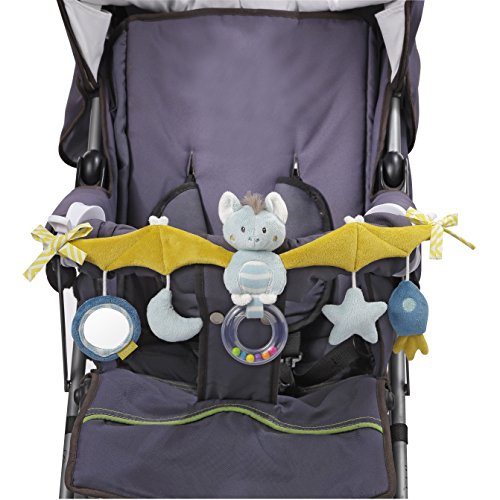 Fehn 065114 - Cadena de murciélago para cochecito de bebé, cadena móvil con simpáticas figuras para bebés y niños pequeños a partir de 0 meses, longitud: 48 cm