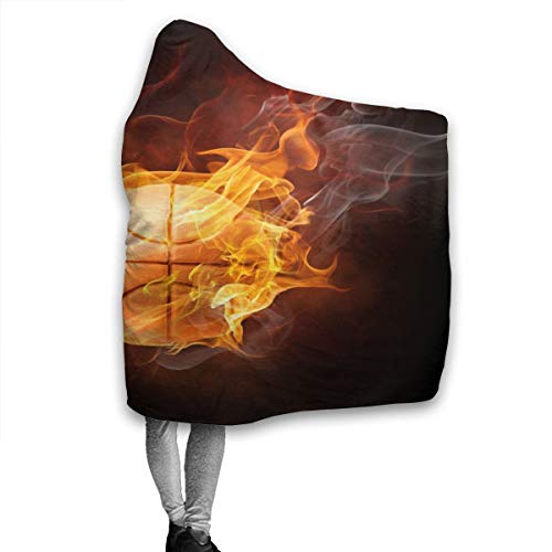 FENTINAYA Poncho Chal Para Mujeres, Manta de Cama, Patrón de Baloncesto Fresco Caliente, Franela Decorativa de Vacaciones Manta de 152 x 127 cm