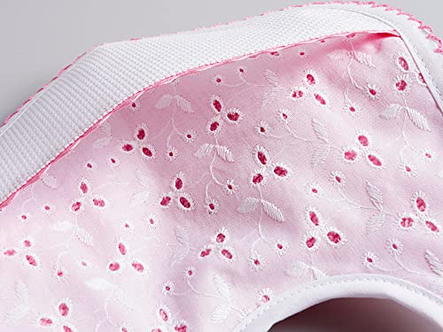 Filet AM664R Babero con Bordado inglés, Rosa, Talla única para Bebés