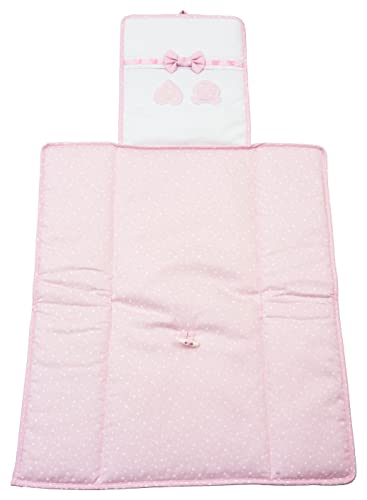 Filet - Bolso cambiador | Suave e hygiénico tejido de rizo | 100% Algodón | Producto realizado en Italia | Niños/bebés - Blanco y rosa