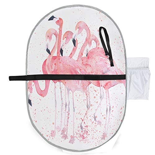 Flamencos de acuarela con almohadilla de cambio de pintura Splash Dot Baby Girl Changing Pad 27x10 Inch Mat impermeable plegable Baby Portable Changing Station Pañal cambiador para bebés