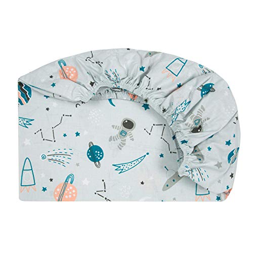 FlyIdeas Juego 2 Pza para Capazo de Bebe Carro y Cochecito 75x35 cm | 2 Sábanas Bajeras Compatibles con Cochecito Oval y Redondo - 100% Algodòn Cert. OEKO-TEX made in EU