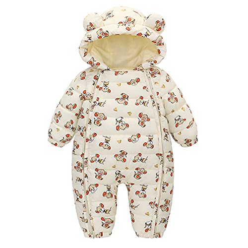 Foxler Traje De Nieve De Una Pieza Para Niños Mamelucos Bebe Niña Invierno Cálido Abrigo con Capucha Niño Ropa Bebe Recien Nacido Niño Primera Puesta Pelele de Nieve Niños Mono Niñas FOXLER1123OX22R