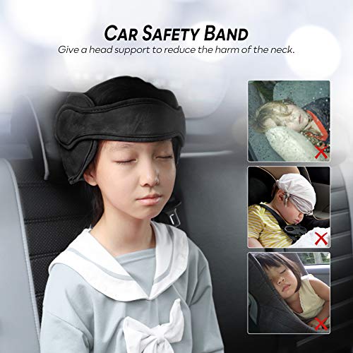 FREESOO Reposacabezas Soporte Cabeza Sujeta Cabezas Coche para Niños Infantil Bebe Seguridad Cinturón de Sujeción Correa Ajustable para Asiento de Coche Cómoda Posicionador Cabeza