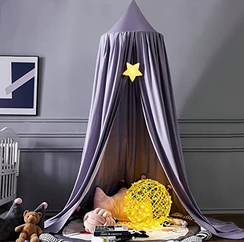 FuncDEme Dosel de Cama para niños, Mosquitero de cúpula Redonda de Princesa, Dosel de Cama para la Sala de Lectura de niños, decoración de Dormitorio (Purple)