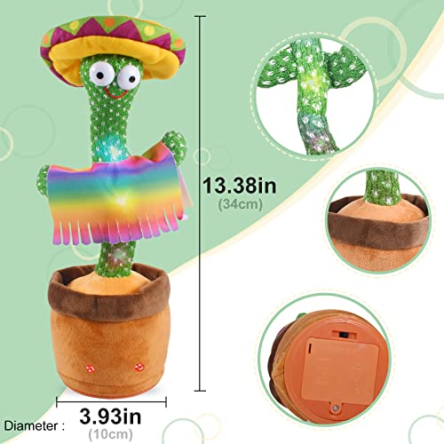 Funmo Juguete de Cactus de Baile, Cactus Bailarin Bebe con 120 Canciones, Juguete Cactus Habla Repite lo Que Dices, Interesantes Juguetes Educativos de Educación Temprana