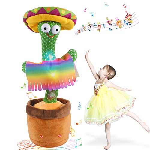 Funmo Juguete de Cactus de Baile, Cactus Bailarin Bebe con 120 Canciones, Juguete Cactus Habla Repite lo Que Dices, Interesantes Juguetes Educativos de Educación Temprana