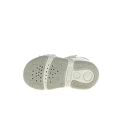 Geox B Sandal TAPUZ Girl, First Walker Shoe Bebé-Niños, Blanco y Plateado, 22 EU