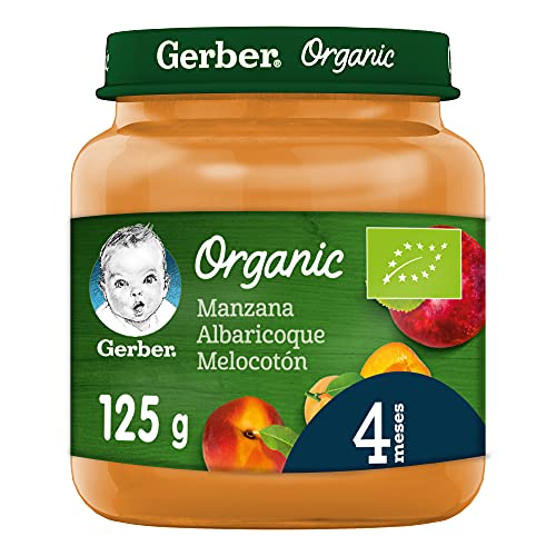 Gerber Organic Manzana Albaricoque Melocotón 125 g - Pack de 6