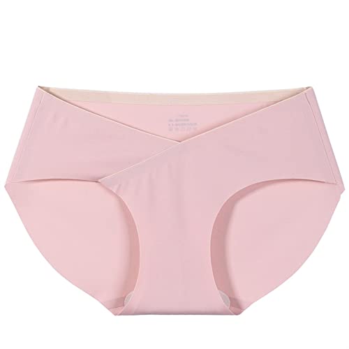 GFHH Bragas de Maternidad, Entrepierna de algodón, sin Fisuras, Cintura Baja de Mujeres, Tercer Trimestre Soporte de Vientre Briefs 0315 (Color : Khaki, Size : XXL)