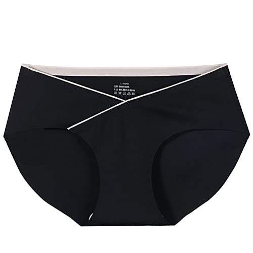 GFHH Bragas de Maternidad, Entrepierna de algodón, sin Fisuras, Cintura Baja de Mujeres, Tercer Trimestre Soporte de Vientre Briefs 0315 (Color : Khaki, Size : XXL)