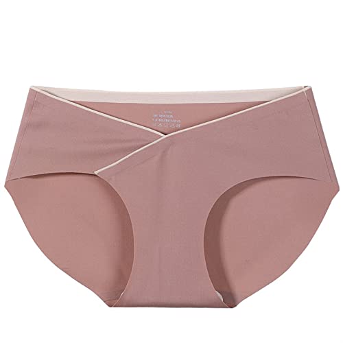 GFHH Bragas de Maternidad, Entrepierna de algodón, sin Fisuras, Cintura Baja de Mujeres, Tercer Trimestre Soporte de Vientre Briefs 0315 (Color : Khaki, Size : XXL)