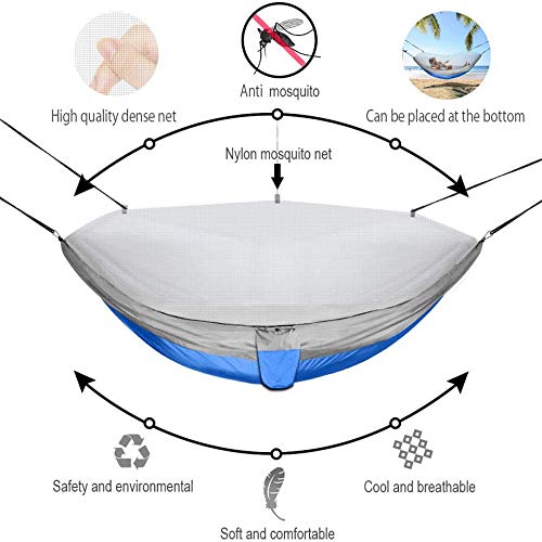 GFSDGF Hamaca para Acampar con mosquitera - Paquete Ultraligero de Tienda para hamacas con Correas para mosquiteros y mosquetones