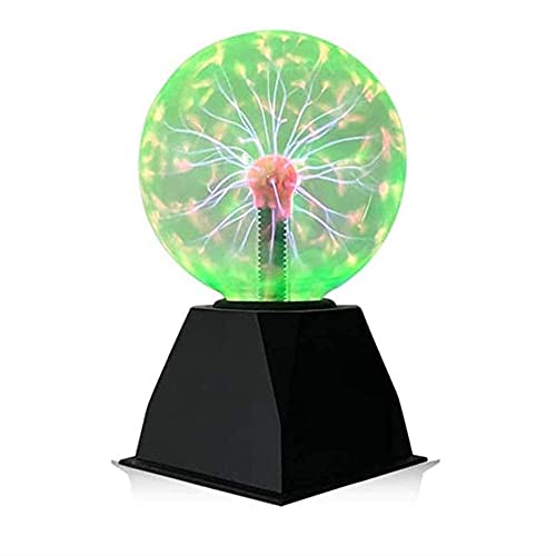 Goeco Luz de bola de plasma, Luz de sensor táctil 5 pulgadas, Bola de plasma de control por voz para decoración creativa y regalo novedoso, 220V Luz verde