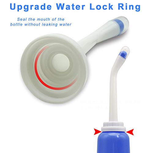 Gsogcax - Pulverizador portátil para bidé de 500 ml, botella de peri posparto, cuidado perineal, botella de viaje para bebé con 2 boquillas y bolsa portátil, sin BPA