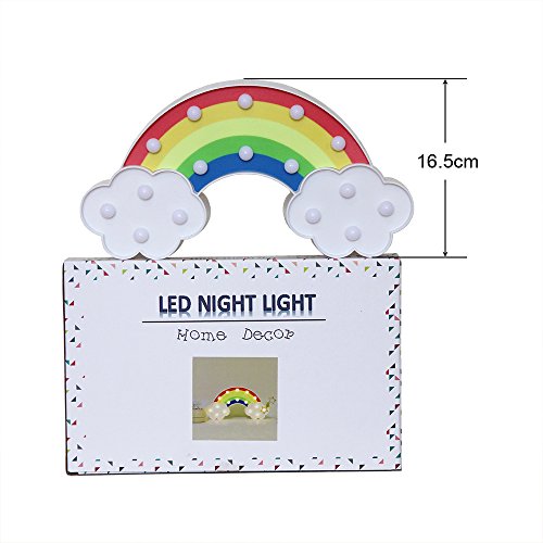 GUOCHENG Bonita luz de noche con forma de arco iris para decoración de la carpa de luz LED de la noche, funciona con pilas, lámparas de mesa en la pared para fiestas