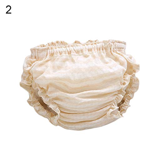 H87yC4ra Ropa interior del bebé Niña Niño Bebé Unisex Niño Niños Algodón Transpirable Volantes Bloomers Pañales Cubiertas Pantalones Cortos 2 # 80 cm