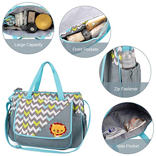 HALOVIE Set 5 kits Bolsa de Mama para Bebe Biberon Cambiador de Pañales Bolsa Hospital Maternidad Bolso Bebé para Viaje Carro Carrito Biberón Colchoneta Comida Pañal con Gran Capacidad Viaje