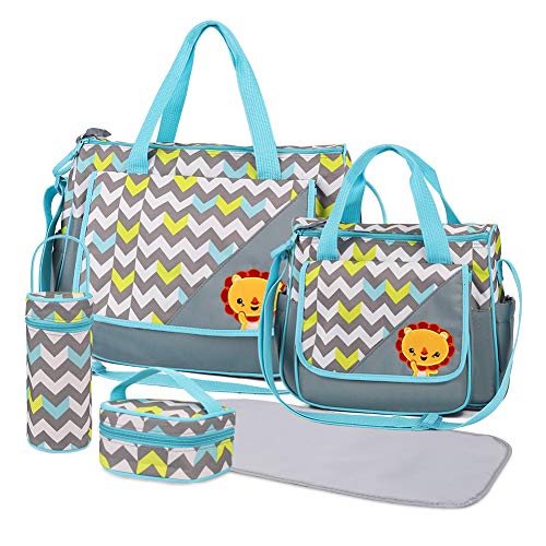 HALOVIE Set 5 kits Bolsa de Mama para Bebe Biberon Cambiador de Pañales Bolsa Hospital Maternidad Bolso Bebé para Viaje Carro Carrito Biberón Colchoneta Comida Pañal con Gran Capacidad Viaje