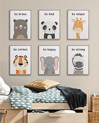 Hambient Laminas Infantiles para Cuadros Habitacion Bebe Decoracion Niño Niña (21 x 30 cm - Sin Marco, Animales Frases Positivas)